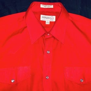 Vintage Sheplers Western Cowboy shirt true red VGC